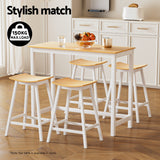 NNEDSZ Artiss 4x Bar Stools Wooden Chairs Oak
