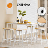 NNEDSZ Artiss 4x Bar Stools Wooden Chairs Oak