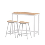 NNEDSZ Artiss Bar Table and Stools Set Dining Desk Solid Wood Kitchen Chairs Cafe Pub