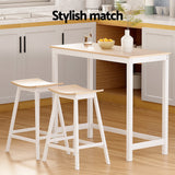 NNEDSZ Artiss Bar Table and Stools Set Dining Desk Solid Wood Kitchen Chairs Cafe Pub