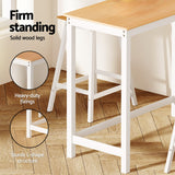 NNEDSZ Artiss Bar Table and Stools Set Dining Desk Solid Wood Kitchen Chairs Cafe Pub
