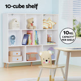NNEDSZ Artiss Bookshelf 3 Tiers 10 Cubes - CORA White