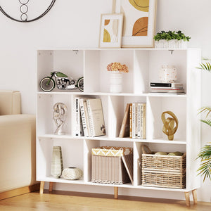 NNEDSZ Artiss Bookshelf 3 Tiers 10 Cubes - CORA White