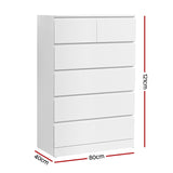 NNEDSZ Artiss 6 Chest of Drawers - PEPE White