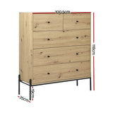 NNEDSZ Artiss 5 Chest of Drawers - ARNO Pine