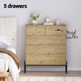 NNEDSZ Artiss 5 Chest of Drawers - ARNO Pine