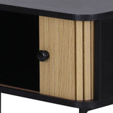 NNEDSZ Coffee Table Sliding Drawer Door Black Boris