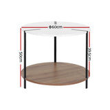 NNEDSZ Coffee Table Side Table Round White Cedric