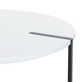 NNEDSZ Coffee Table Side Table Round White Cedric
