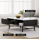 NNEDSZ Artiss Coffee Table Drawer Storage Shelf Black