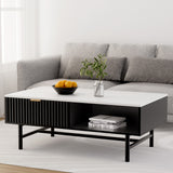 NNEDSZ Artiss Coffee Table Drawer Storage Shelf Black