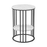 NNEDSZ Artiss Coffee Table 2-Tier Round Marble Effect