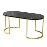 NNEDSZ Artiss Coffee Table Marble Effect Black