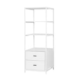 NNEDSZ Artiss Bookshelf Display Shelf 2 Drawers 152CM White
