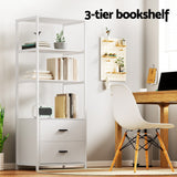 NNEDSZ Artiss Bookshelf Display Shelf 2 Drawers 152CM White