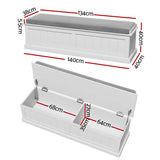 NNEDSZ Artiss Storage Ottoman Blanket Box 140cm Fluted Grey