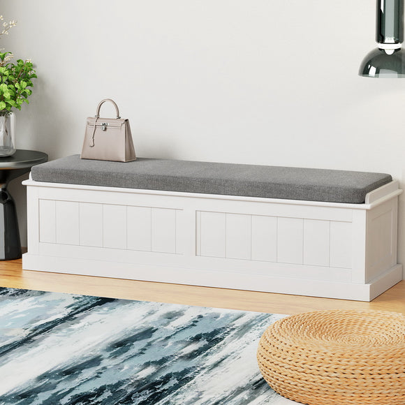 NNEDSZ Artiss Storage Ottoman Blanket Box 140cm Fluted Grey