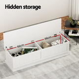 NNEDSZ Artiss Storage Ottoman Blanket Box 140cm Fluted Grey