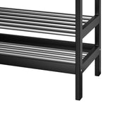 NNEDSZ Artiss Shoe Rack Cabinet Bamboo Bench 10 Paris Black