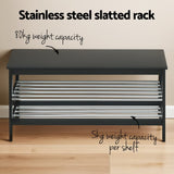 NNEDSZ Artiss Shoe Rack Cabinet Bamboo Bench 10 Paris Black