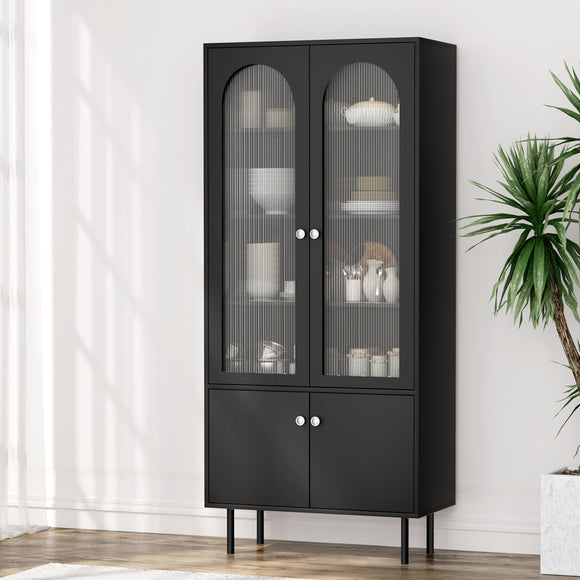 NNEDSZ Artiss Buffet Sideboard Cupboard Cabinet Black