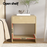 NNEDSZ Artiss Bedside Table Drawer Open Shelf Pine