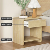 NNEDSZ Artiss Bedside Table Drawer Open Shelf Pine