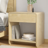 NNEDSZ Artiss Bedside Table Drawer Open Shelf Pine