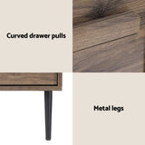 NNEDSZ Artiss Bedside Table Nightstand 2 Drawers - Walnut