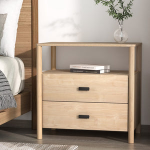 NNEDSZ Artiss Bedside Table Nightstand 2 Drawers - Pine