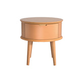 NNEDSZ Bedside Table Drawers Curved Side End Table Storage Nightstand Oak ENZO