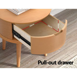 NNEDSZ Bedside Table Drawers Curved Side End Table Storage Nightstand Oak ENZO