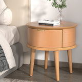 NNEDSZ Bedside Table Drawers Curved Side End Table Storage Nightstand Oak ENZO