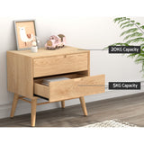 NNEDSZ Artiss Bedside Table Drawers Side End Table Storage Cabinet Nightstand Oak GINO