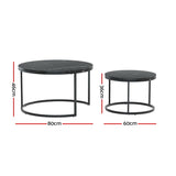 NNEDSZ Nesting Coffee Table Set of 2 Marble Effect Tika