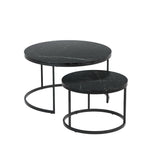 NNEDSZ Nesting Coffee Table Set of 2 Marble Effect Tika