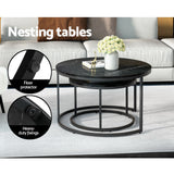 NNEDSZ Nesting Coffee Table Set of 2 Marble Effect Tika