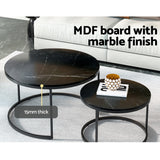 NNEDSZ Nesting Coffee Table Set of 2 Marble Effect Tika