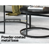 NNEDSZ Nesting Coffee Table Set of 2 Marble Effect Tika