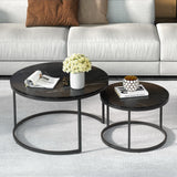NNEDSZ Nesting Coffee Table Set of 2 Marble Effect Tika