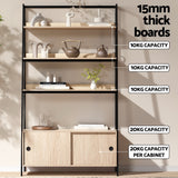 NNEDSZ Artiss Bookshelf 5 Tier Cube Cabinet MIRA Oak