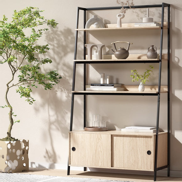 NNEDSZ Artiss Bookshelf 5 Tier Cube Cabinet MIRA Oak
