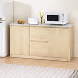 NNEDSZ Buffet Sideboard Marble Style Tabletop - Pine
