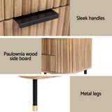 NNEDSZ Artiss Bedside Table 2 Drawers Paulownia Wood Pine
