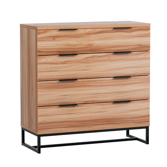 NNEDSZ 4 Chest of Drawers Cabinet Dresser Table Tallboy Storage Bedroom Rust Oak