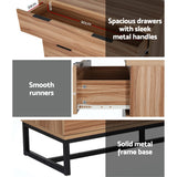NNEDSZ 4 Chest of Drawers Cabinet Dresser Table Tallboy Storage Bedroom Rust Oak