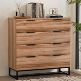 NNEDSZ 4 Chest of Drawers Cabinet Dresser Table Tallboy Storage Bedroom Rust Oak
