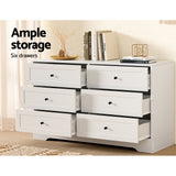 NNEDSZ Artiss 6 Chest of Drawers - LEIF White