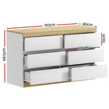 NNEDSZ 6 Chest of Drawers Cabinet Dresser Table Tallboy Storage Bedroom White