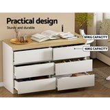 NNEDSZ 6 Chest of Drawers Cabinet Dresser Table Tallboy Storage Bedroom White